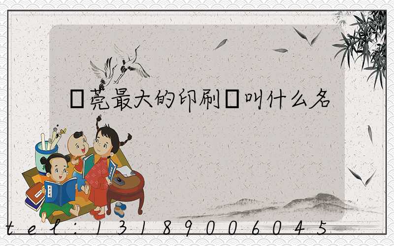 東莞最大的印刷廠叫什么名
