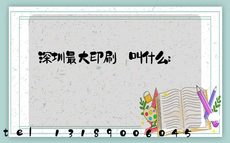 深圳最大印刷廠叫什么