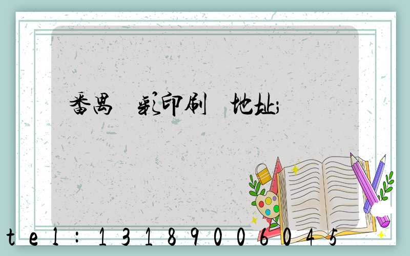 番禺藝彩印刷廠地址