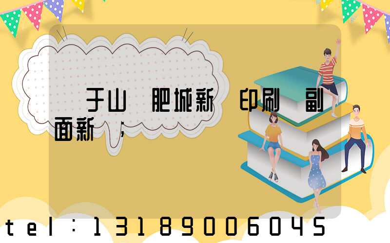 關于山東肥城新華印刷廠副面新聞